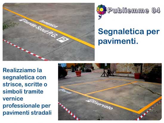 Segnaletica stradale per pavimenti