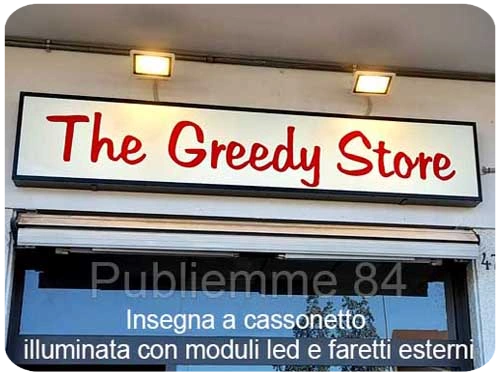 Insegne luminose led a cassonetto Insegne luminose a cassonetto con moduli led