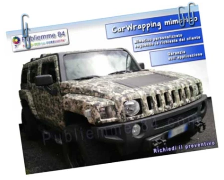 Wrapping mimetico personalizzato Carwrapping mimetico