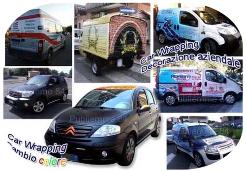 Car wrapping, decorazione di automezzi aziendali Car wrapping, cambio colore dell'automobile