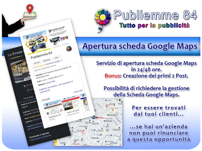 Apertura e gestione scheda Google Maps Servizio di apertura scheda Google Maps