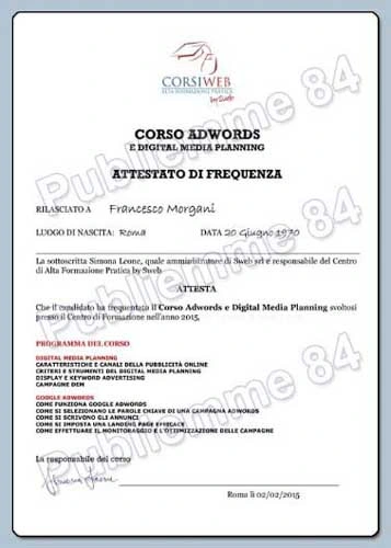Competenze su campagne pubblicitarie AdWords. Publiemme 84 Competenze per la creazione di campagne AdWords. Publiemme 84